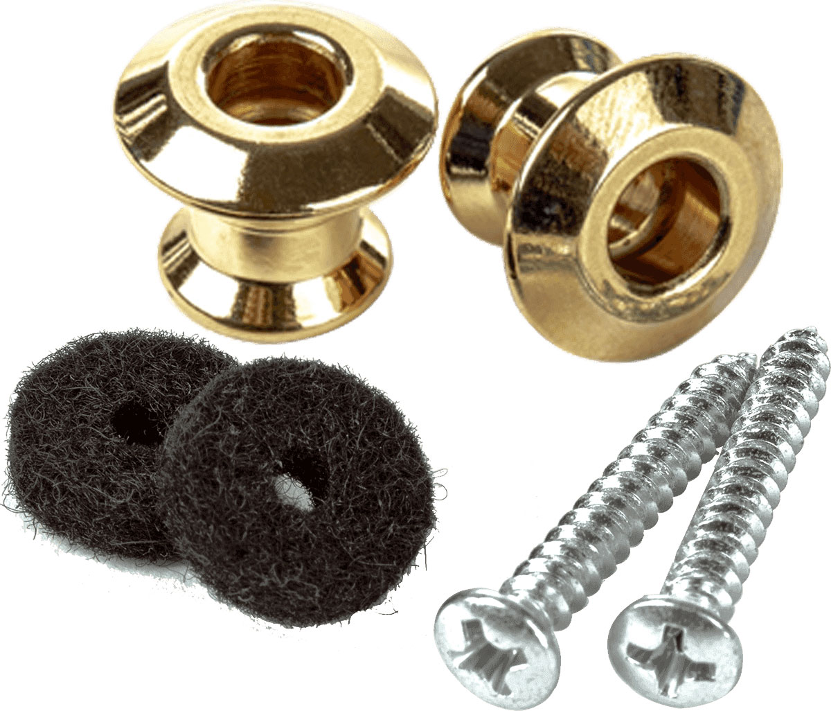 JIM DUNLOP STRAPLOK DUAL DESIGN, GOLD (SET OF 2)