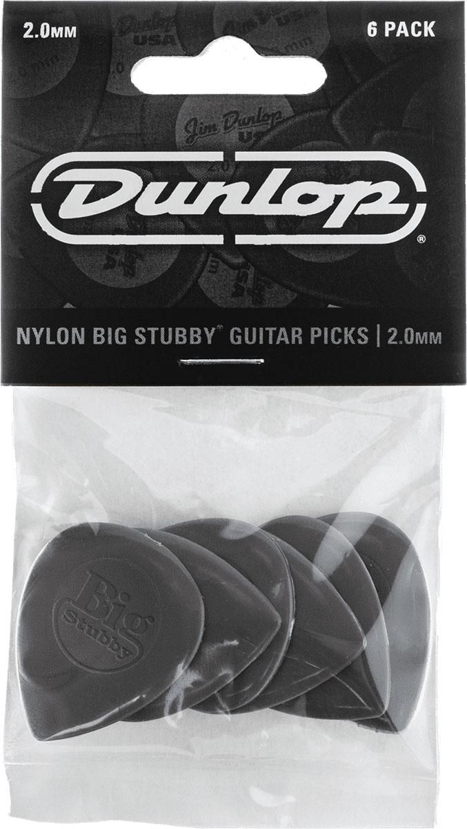 JIM DUNLOP ADU 445P20 - BIG STUBBY NYLON PLAYERS PACK - 2,00 MM (BY 6)