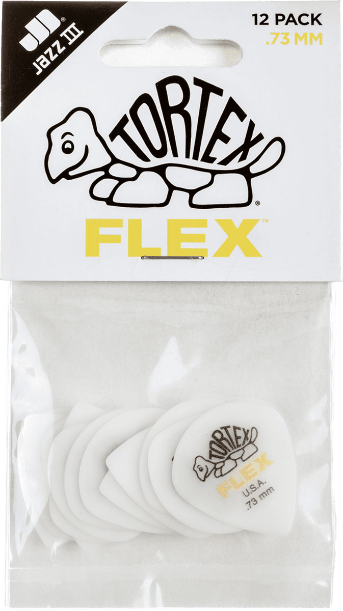 JIM DUNLOP TORTEX FLEX JAZZ III 0.73MM 12 PACK