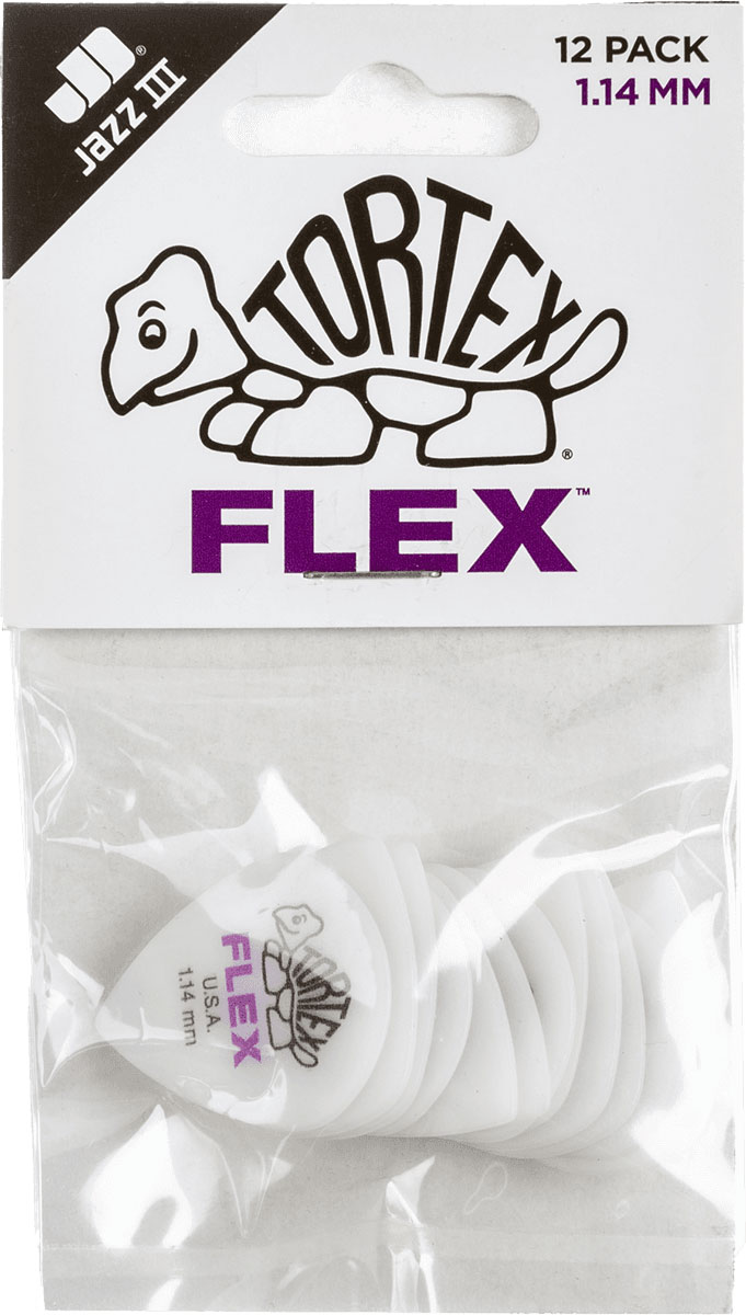 JIM DUNLOP TORTEX FLEX JAZZ III PICK 1,14MM BAG OF 12