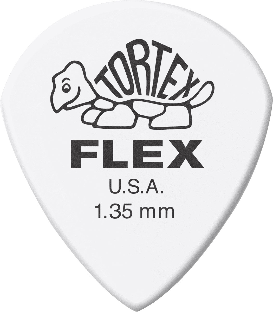 JIM DUNLOP TORTEX FLEX JAZZ III, PLAYER'S PACK OF 12, WHITE, 1.35 MM