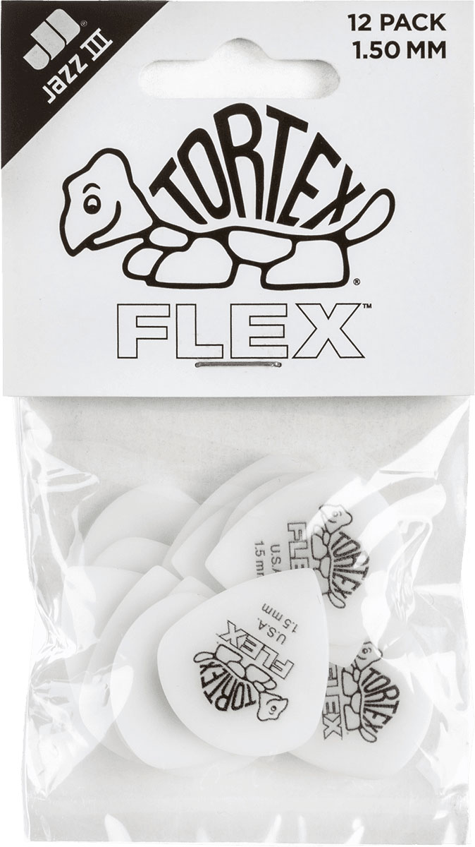 JIM DUNLOP TORTEX FLEX JAZZ III PICK 1,50MM BAG OF 12