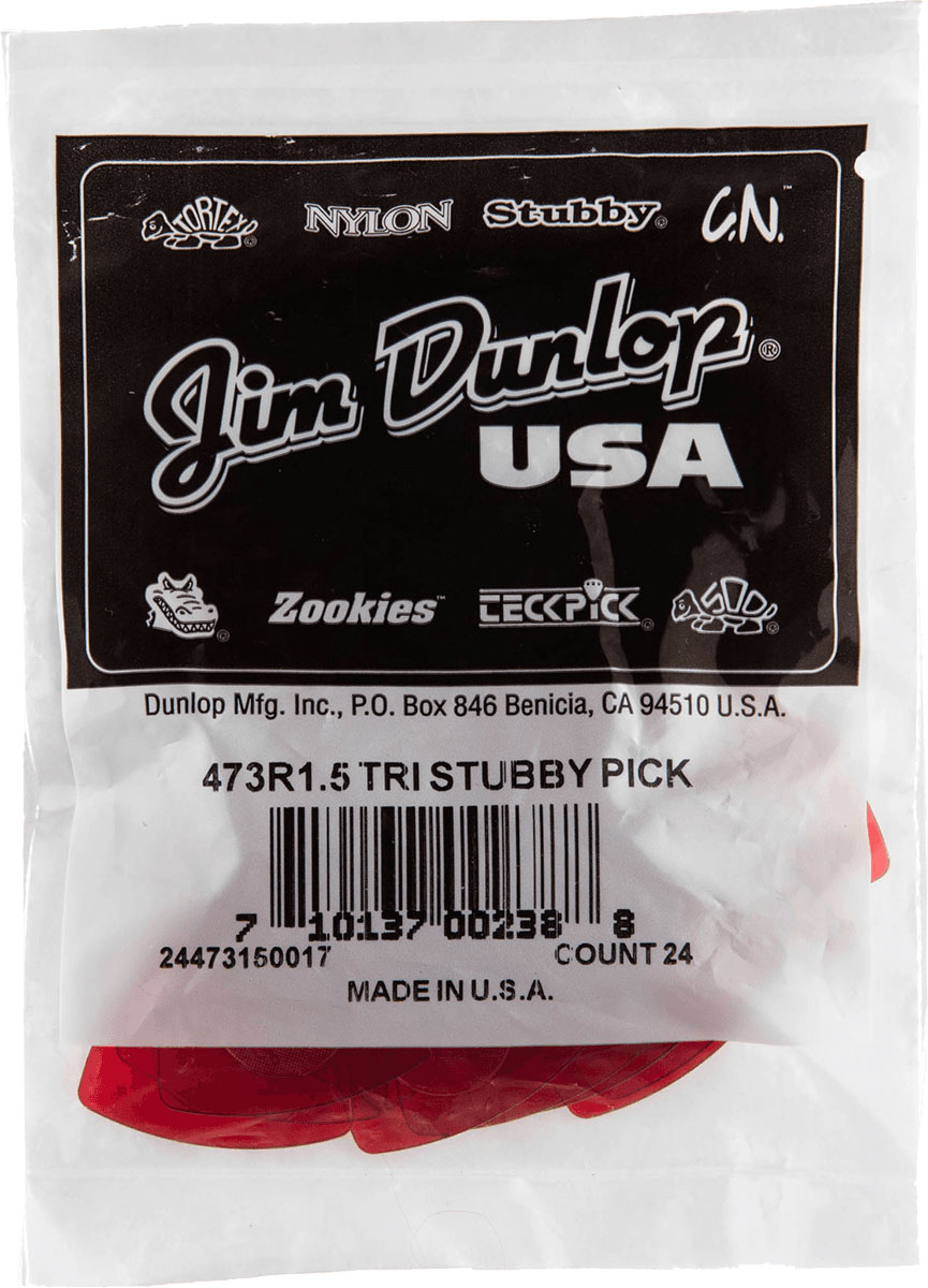 JIM DUNLOP TRI STUBBY PICK 24 PCS.