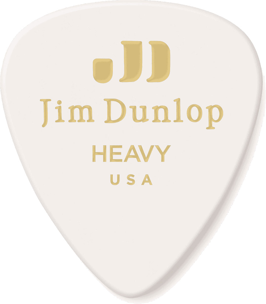 JIM DUNLOP Celluloid, par 12, White, Heavy
