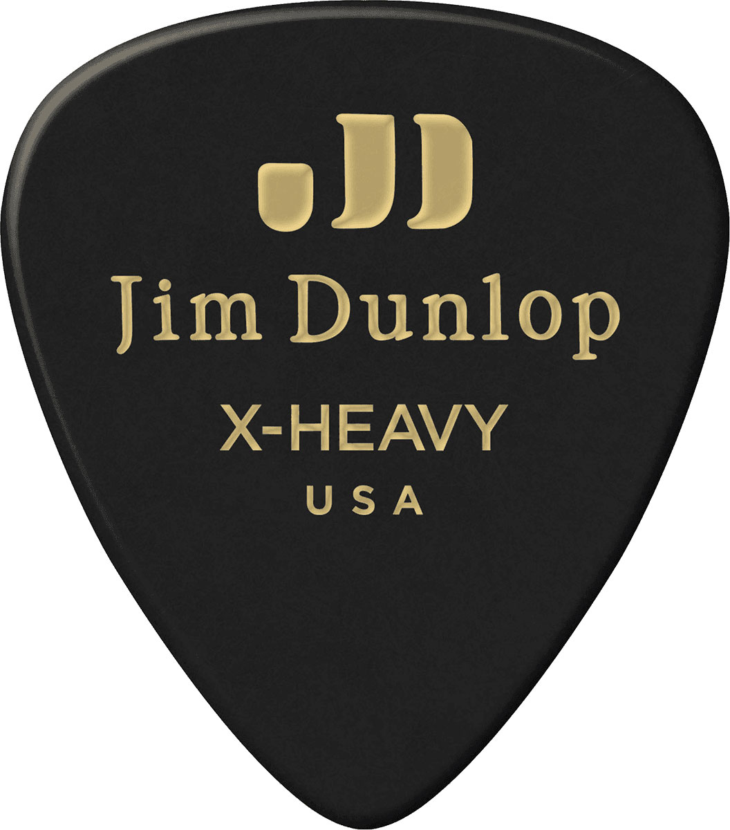 JIM DUNLOP GENUINE CELLULOID CLASSIC, PLAYER'S PACK OF 12, BLACK, EXTRA HEAVY