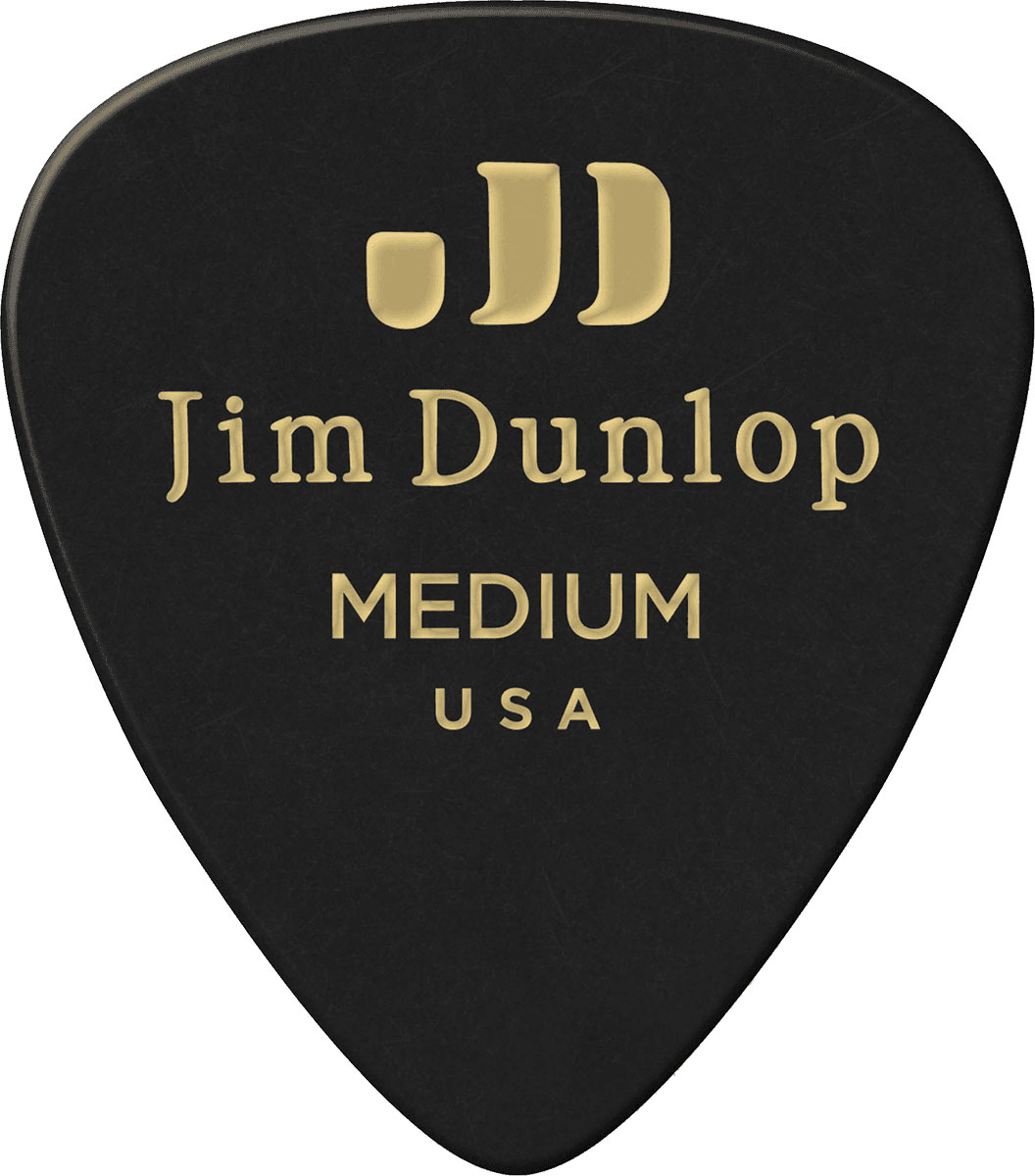 JIM DUNLOP GENUINE CELLULOID CLASSIC, PLAYER'S PACK OF 12, BLACK, MEDIUM