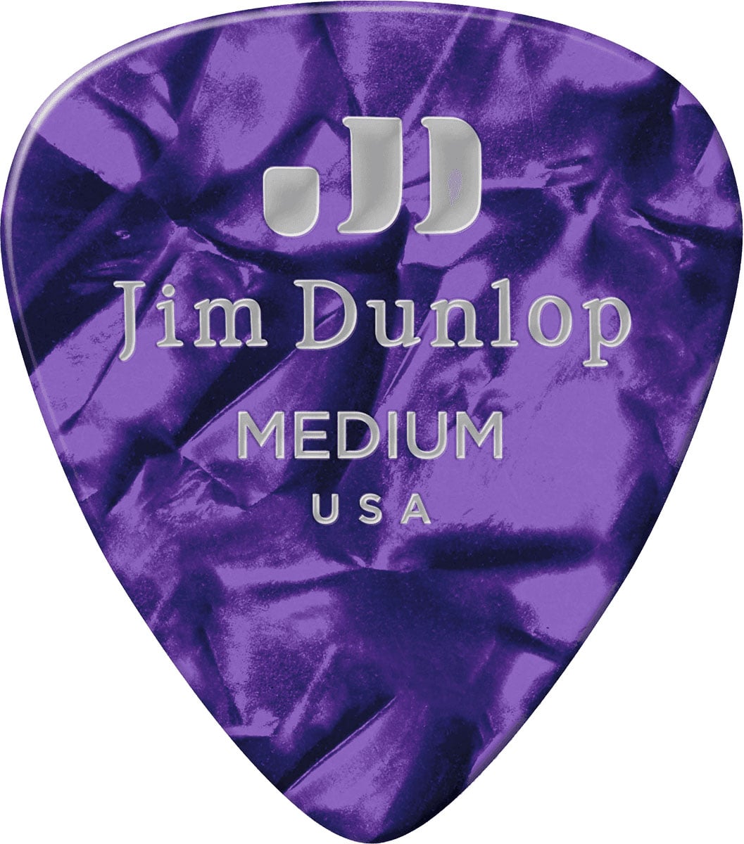 JIM DUNLOP GENUINE CELLULOID CLASSIC, PLAYER'S PACK DE 12, PURPLE, MEDIUM