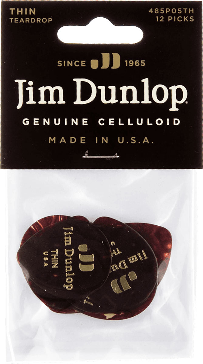 JIM DUNLOP PICK TEARDROP THIN 12 PCS.