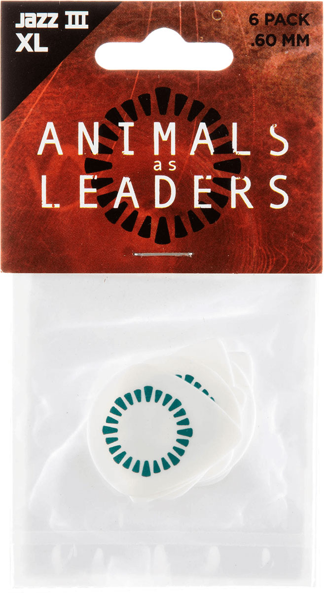 JIM DUNLOP PICK TORTEX JAZZ III XL WHITE 0,60MM BAG OF 6