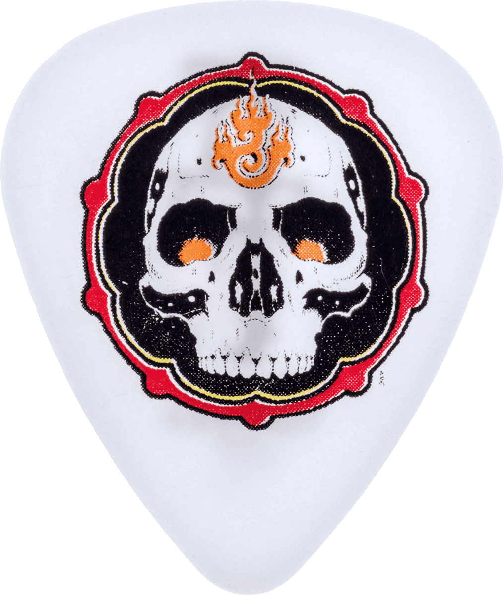 JIM DUNLOP Blackline II A.Forbes, 36 Pack, Flame Skull, White 0.60mm