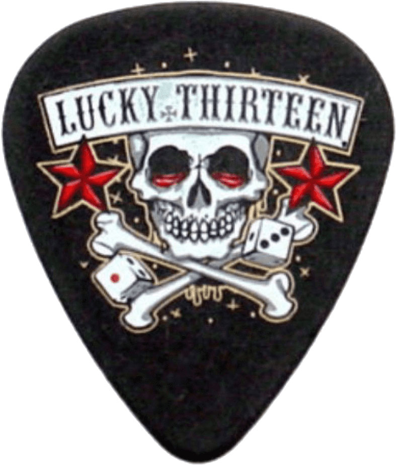 JIM DUNLOP LUCKY 13 SERIES II, BAG OF 36 #11 SKULL DICE, BLACK, 1.00 MM
