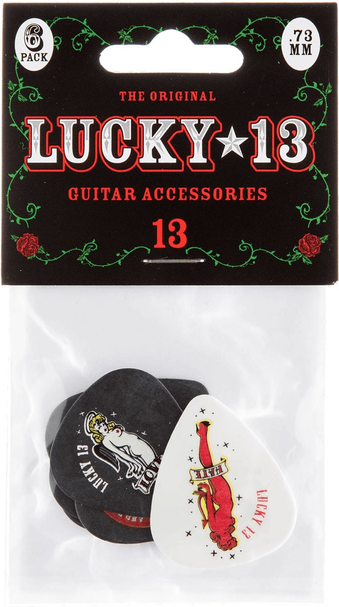 JIM DUNLOP LUCKY 13 SERIES II, PLAYER'S PACK, 6, ASSORTISS, 0.73 MM