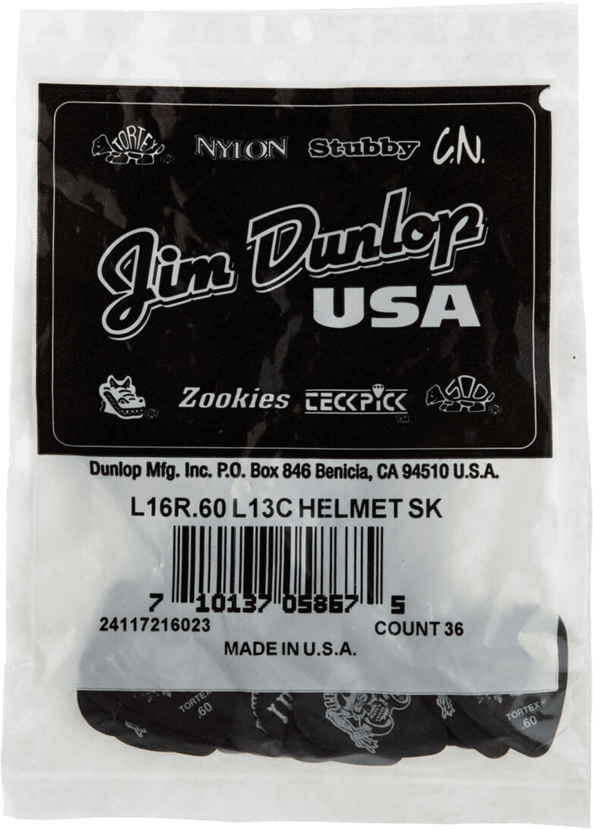 JIM DUNLOP Lucky 13 III, par 36 #16 Helmetskull, Black, 0.60mm