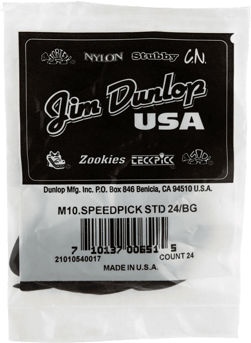 JIM DUNLOP SPEEDSTANDARD, BAG OF 24, BLACK, REVERSE ANGLE, LEFT HANDED, MEDIUM