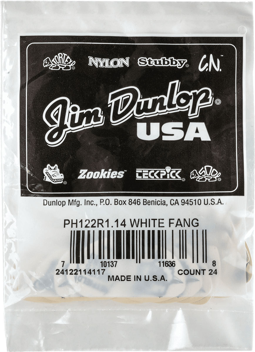 JIM DUNLOP PH122R114 FLOW / HETFIELD'S WHITE FANG / PACK OF 24 1,14MM