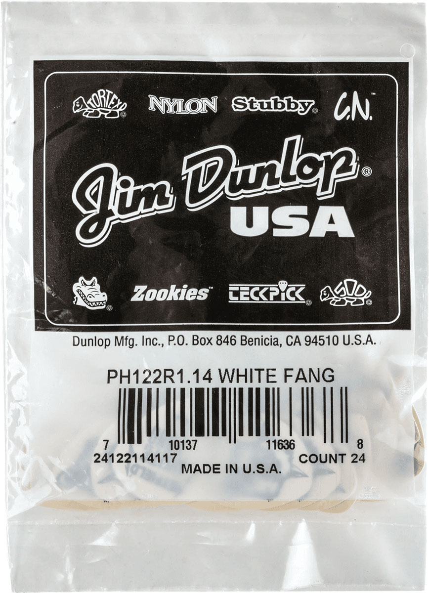 JIM DUNLOP PH122R114 Flow / Hetfield's White Fang / Pack of 24 1,14mm