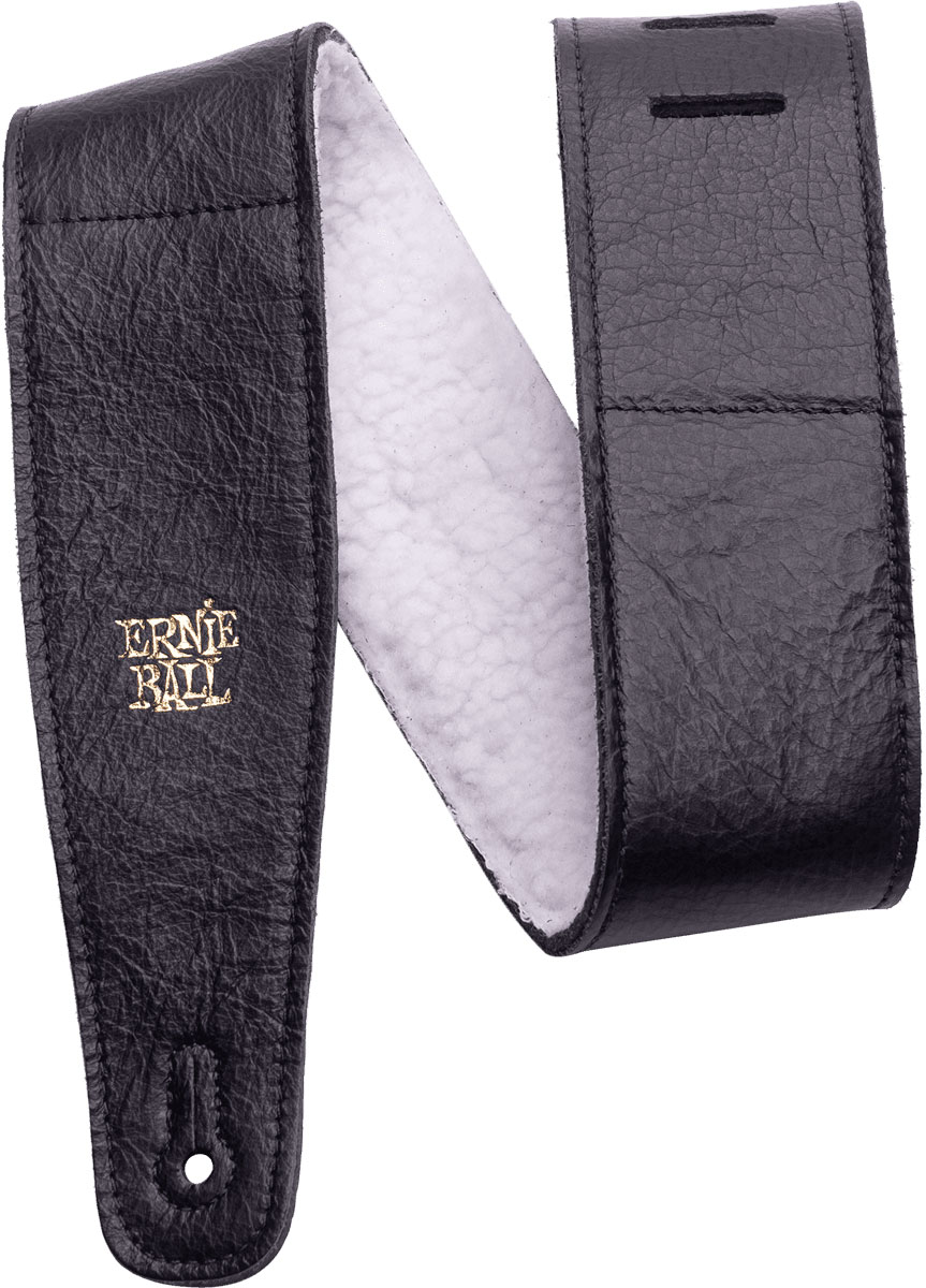ERNIE BALL BLACK ADJUSTABLE COMFORT STRAP, ITALIAN LEATHER