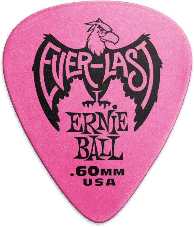 ERNIE BALL Médiators Everlast 12 Pack Rose 0,60Mm