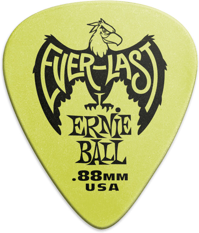 ERNIE BALL EVERLAST PICKS 12-PACK GREEN .88MM