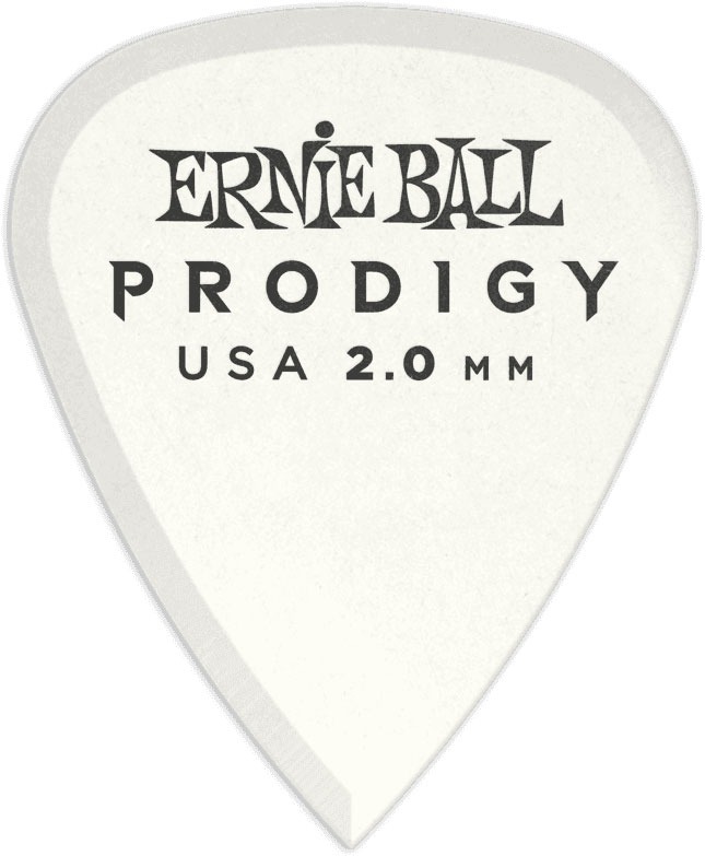 ERNIE BALL PRODIGY WHITE 1S STANDARD 2.0MM PICKS 6 PACK