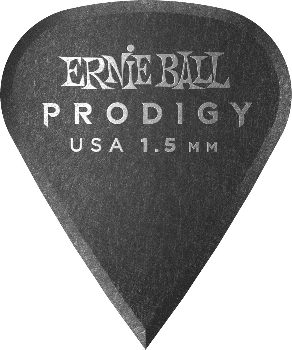 ERNIE BALL Médiators Prodigy Sachet de 6 Noir Afft 1,5Mm