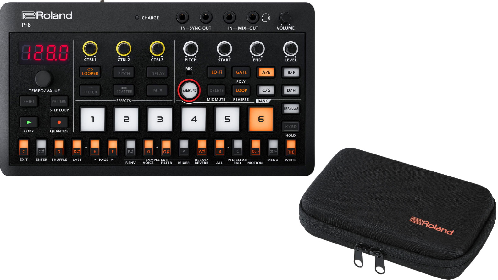 ROLAND AIRA COMPACT P-6 CREATIVE SAMPLER + Softcase