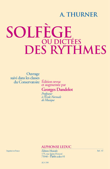LEDUC THURNER - SOLFEGE OU DICTEES DES RYTHMES