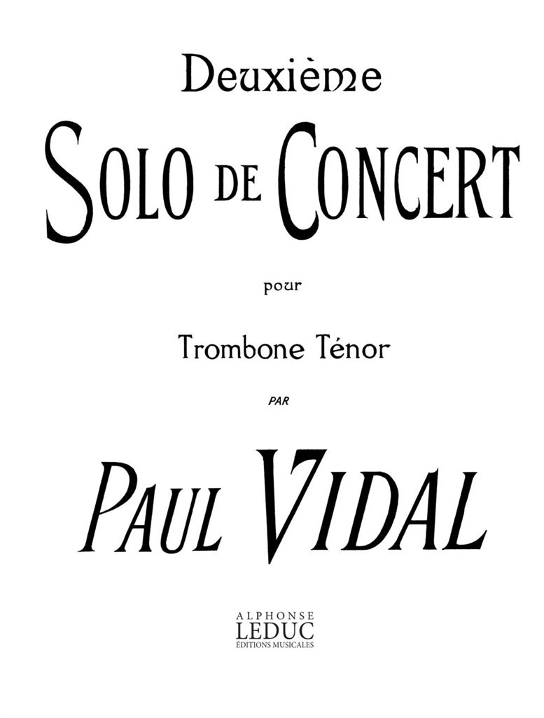 LEDUC VIDAL PAUL - SOLO N°2 DE CONCERT - TROMBONE & PIANO