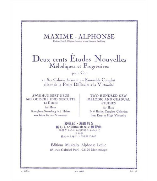 LEDUC MAXIME-ALPHONSE - 200 ETUDES NOUVELLES VOL.1 - COR