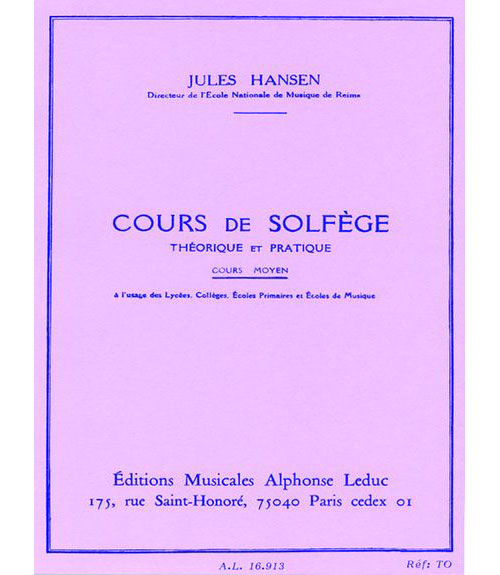 LEDUC HANSEN JULES - COURS DE SOLFEGE (MOYEN)