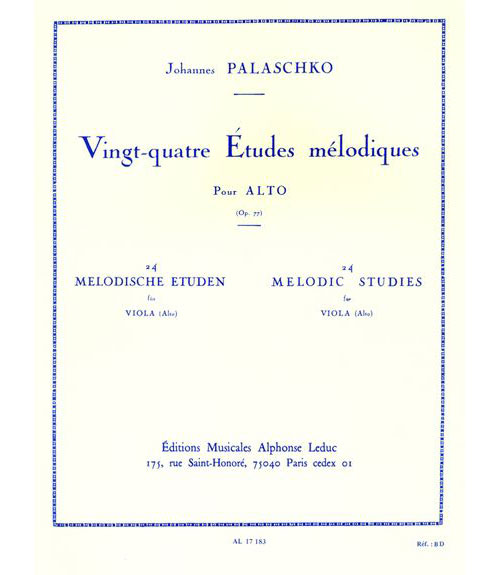 LEDUC PALASCHKO - 24 ETUDES MELODIQUES - ALTO