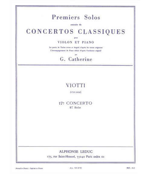 LEDUC VIOTTI G.B. - SOLO N°1 DU CONCERTO N°17 