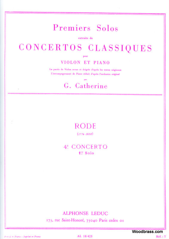 LEDUC RODE PIERRE - SOLO N°1 DU CONCERTO N°4 (CATHERINE)