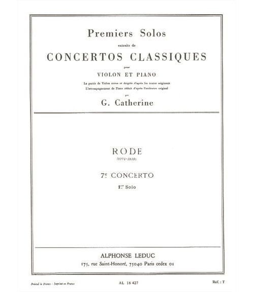 LEDUC RODE/CATHERINE - PREMIER SOLO DU CONCERTO N° 7 - VIOLON
