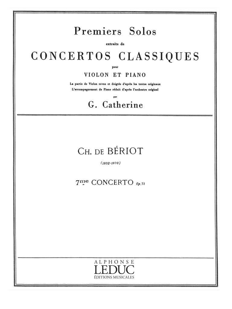 LEDUC BERIOT CHARLES DE - 1er SOLO EXTRAIT DU 7e CONCERTO - VIOLON & PIANO