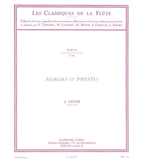 LEDUC HAYDN J. - ADAGIO ET PRESTO - FLUTE 