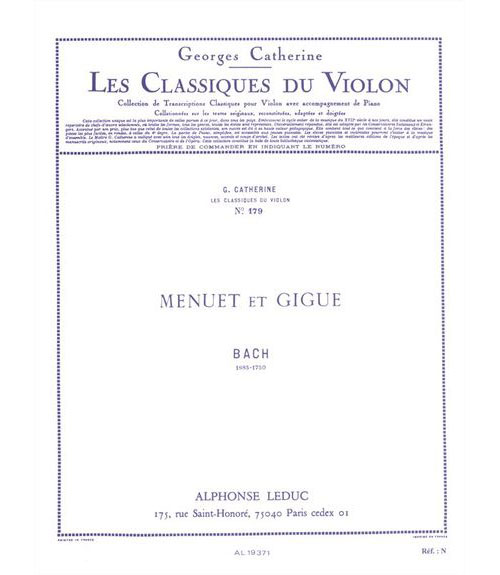 LEDUC BACH J.S. - MENUET ET GIGUE - VIOLON & PIANO 