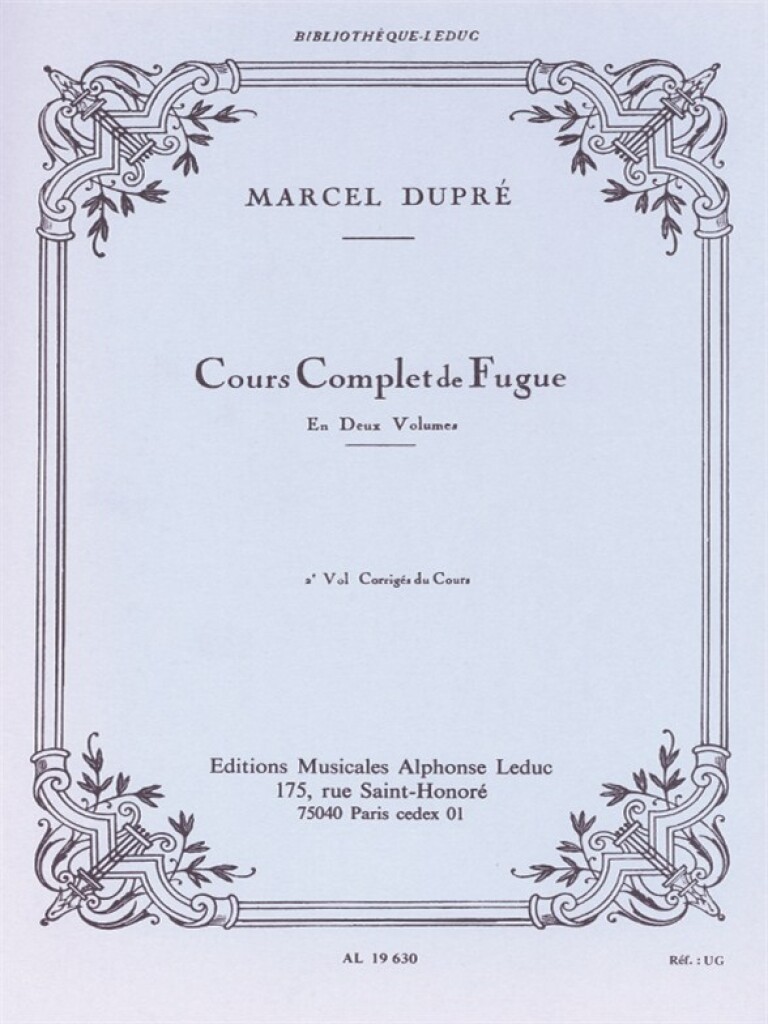 LEDUC DUPRE MARCEL - COURS COMPLET DE FUGUE VOL.2