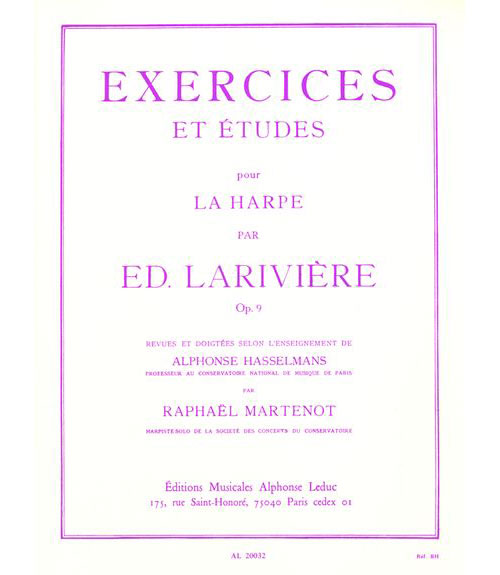LEDUC LARIVIERE - EXERCICES ET ETUDES OP.9 - HARPE 