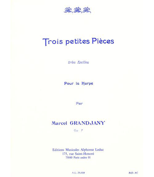 LEDUC GRANDJANY - 3 PETITES PIECES TRES FACILES OP.7 - HARPE