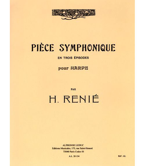 LEDUC RENIE H. - PIECES SYMPHONIQUE EN TROIS EPISODES - HARPE