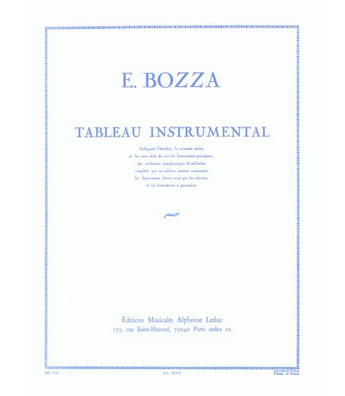 LEDUC BOZZA E. - TABLEAU INSTRUMENTAL