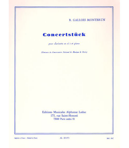 LEDUC Gallois Montbrun - Concertstück (clarinette Sib / Piano)