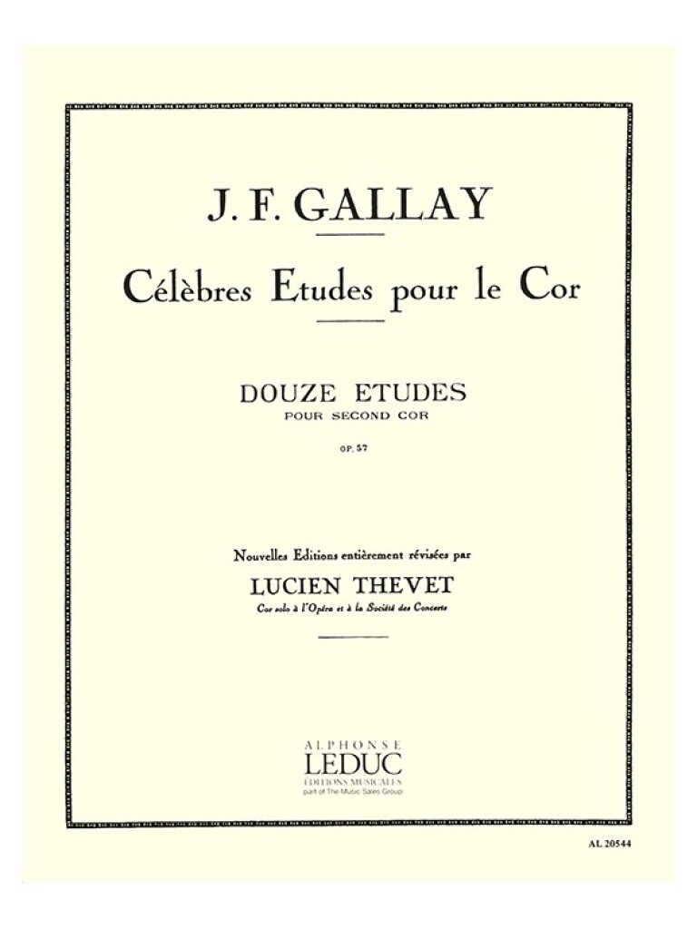 LEDUC GALLAY JACQUES-FRANCOIS - 12 ETUDES POUR SECOND COR OPUS 57