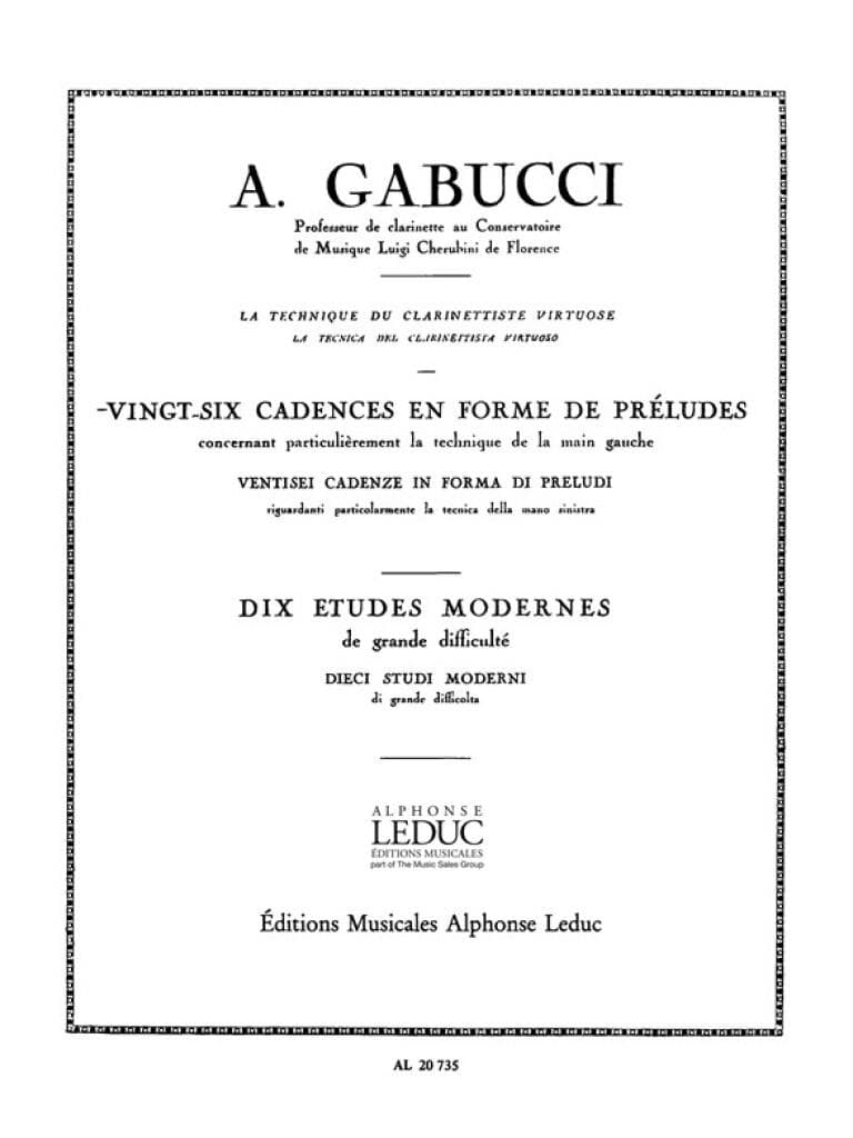 LEDUC GABUCCI A. - 26 CADENCES EN FORME DE PRELUDES