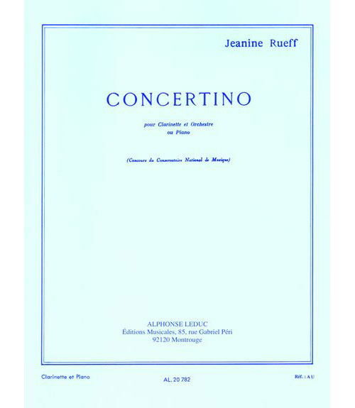 LEDUC RUEFF J. - CONCERTINO OP.15 - CLARINETTE ET PIANO