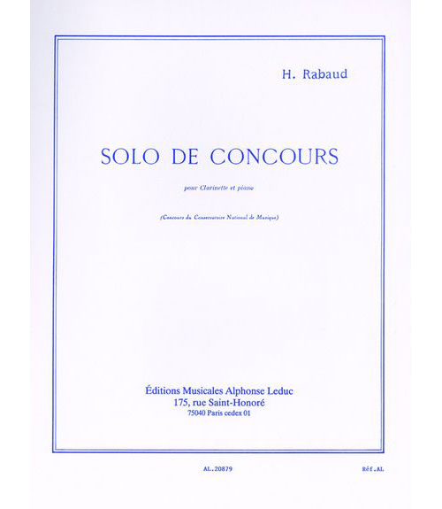 LEDUC Rabaud H. - Solo De Concours