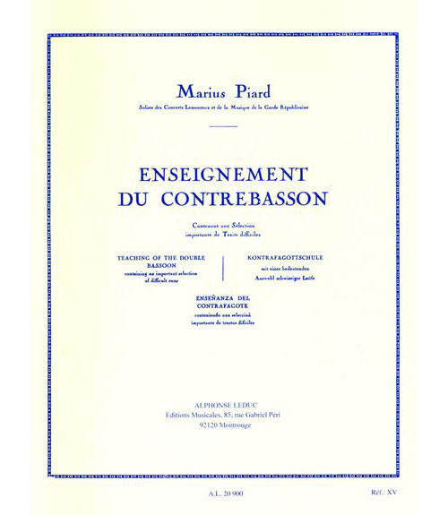 LEDUC Piard M. - Enseignement Du Contrebasson