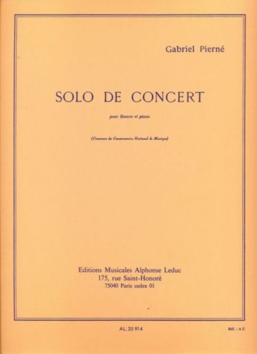 LEDUC PIERNE GABRIEL - SOLO DE CONCERT - BASSON & PIANO