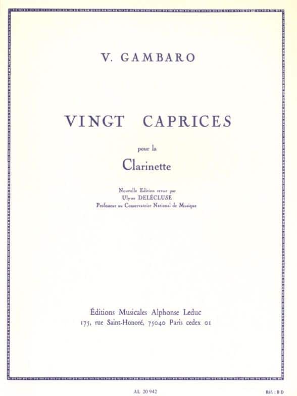 LEDUC GAMBARO V. - 20 CAPRICES - CLARINETTE